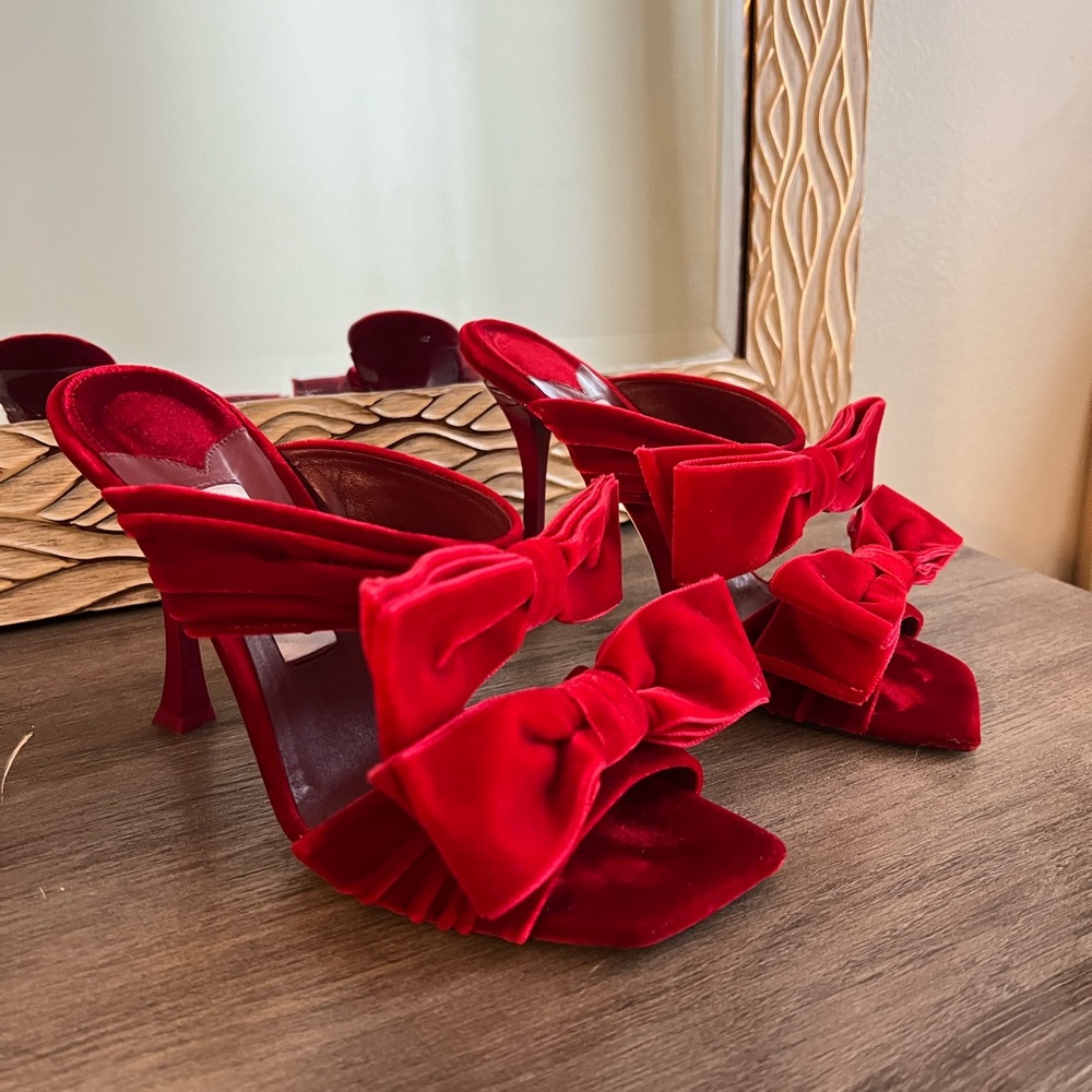 Red Jimmy Choo Bow Sandals